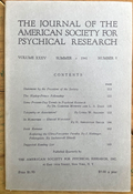 1941 JOURNAL OF AMERICAN SOCIETY FOR PSYCHICAL RESEARCH ASPR - ESP MEDIUMS