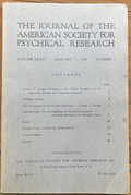 1942 JOURNAL OF AMERICAN SOCIETY FOR PSYCHICAL RESEARCH ASPR - SCIENCE PSYCHISM
