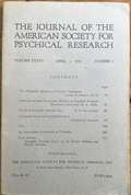 1942 JOURNAL OF AMERICAN SOCIETY FOR PSYCHICAL RESEARCH ASPR - TELEPATHY BIOLOGY