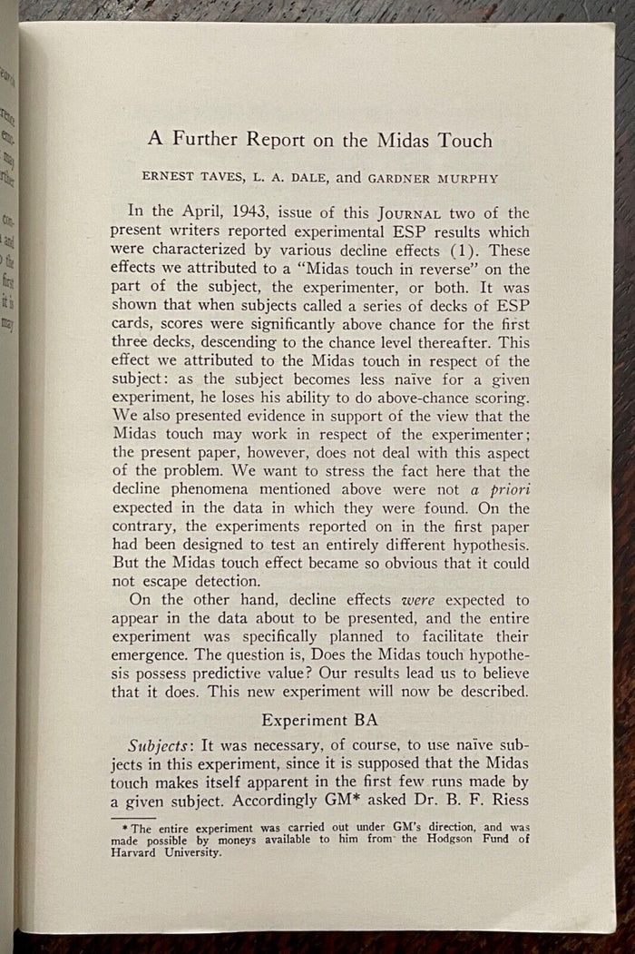 1943 JOURNAL OF AMERICAN SOCIETY FOR PSYCHICAL RESEARCH ASPR - OCCULT PARANORMAL
