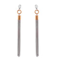 925 Sterling Silver Sleek Multi Chain Dangle Italian Earrings - ITE00073