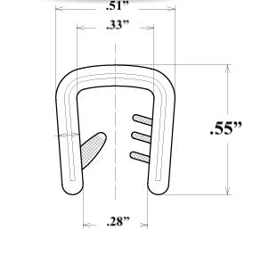 AM Auto Window Gasket Edge Trim 12 feet (Large)