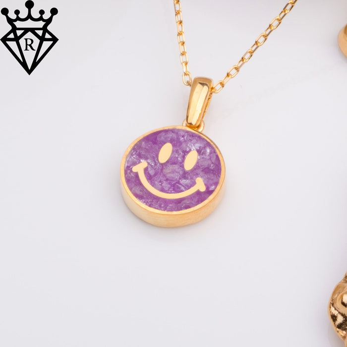 Pendant detail showing the smooth circular rim and small rounded top bail