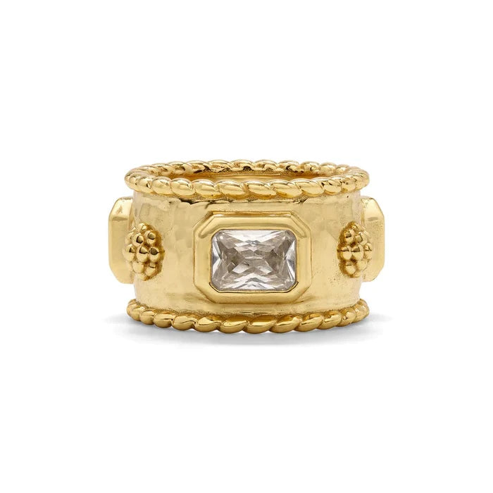 Capucine De Wulf Berry Cubic Zirconia Hammered Ring