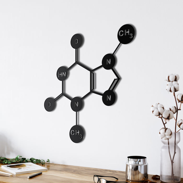 Chocolate Theobromine Molecule Metal Wall Art