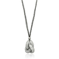 Clearance- Plated 925 Sterling Silver Italian CZ Filled Love Knot Dangle Mesh Necklace  - ITN00075