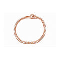 Clearance-925 Sterling Silver CZ & Chain Link Strand Italian Bracelet - ECB00105