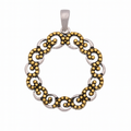Clearance-High Polished 925 Sterling Silver Wreath Pendant -SPP00038