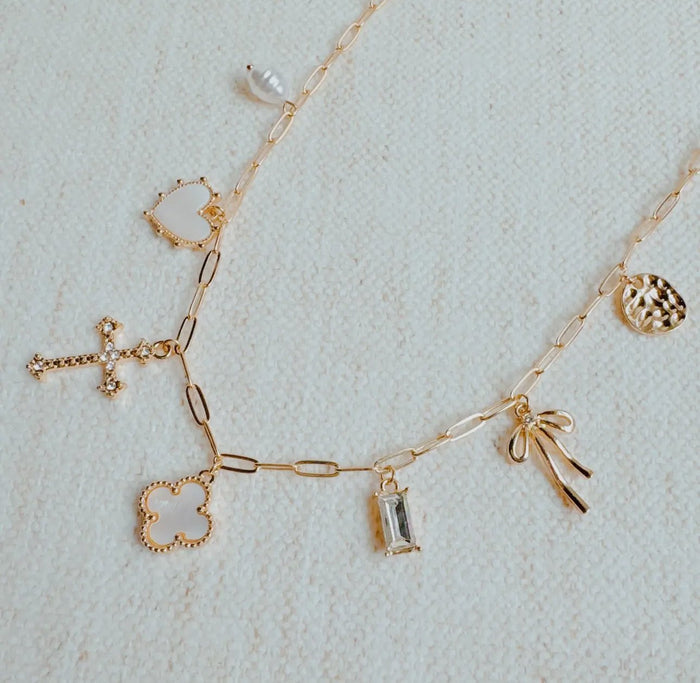 Cross Multi Charm Necklace - 260 Broadway Boutique