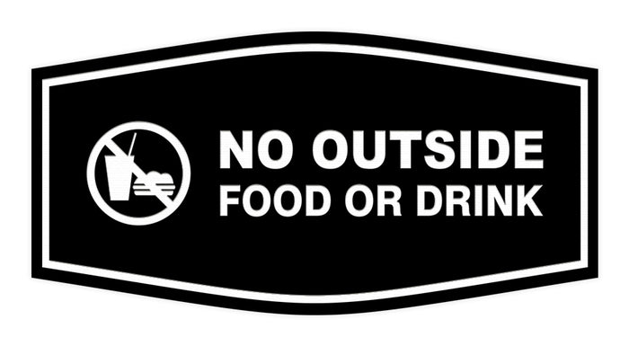 Fancy No Outside Food or Drink Sign