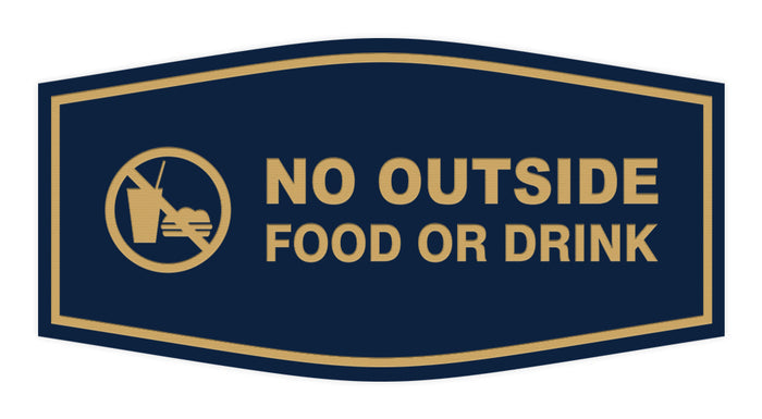 Fancy No Outside Food or Drink Sign