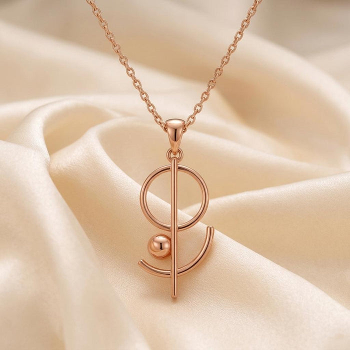 Rose Gold Plated necklace on ivory satin