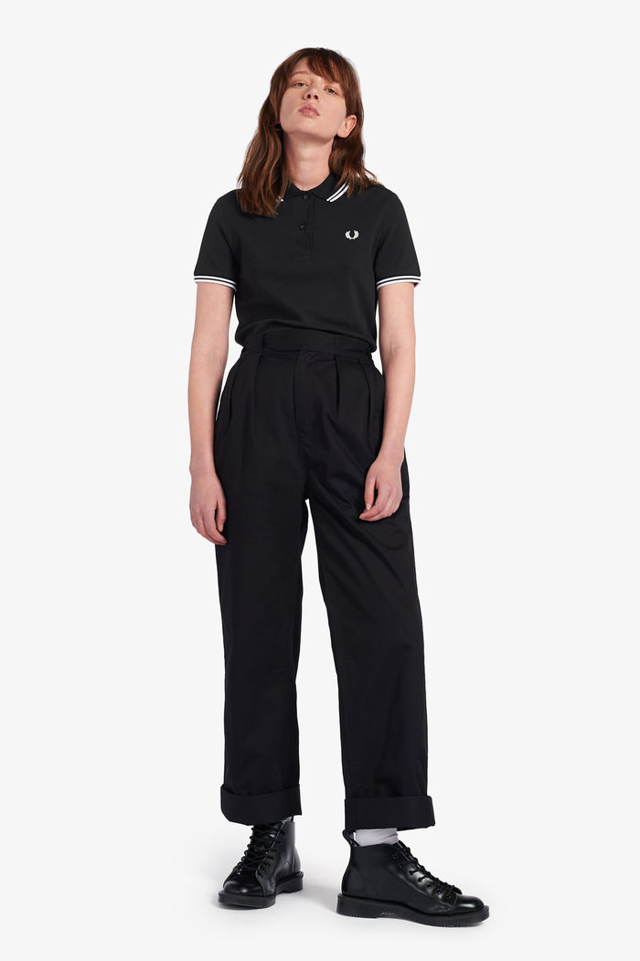 Fred Perry Womens Black / White Polo