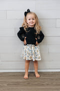 Girl's Yellow Flowers Twirl Skirt