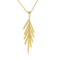 Silver 925 Gold Plated Bead Chain with Dropped Matte Gold Plated Bar Necklace - DIN00073GP | Silver Palace Inc.