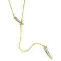 Silver 925 Gold Plated CZ Horn Necklace with Dropped CZ Horn - BGP01214 | Silver Palace Inc.