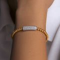 Gold Plated 925 Sterling Silver Italian Bracelet with CZ - ITB00095GP