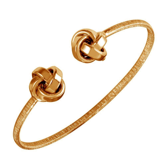 Gold Plated 925 Sterling Silver Love Knot Cuff Bracelets - ARB00050