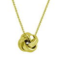 Gold Plated 925 Sterling Silver Love Knot Pendant Necklace - ARN00043