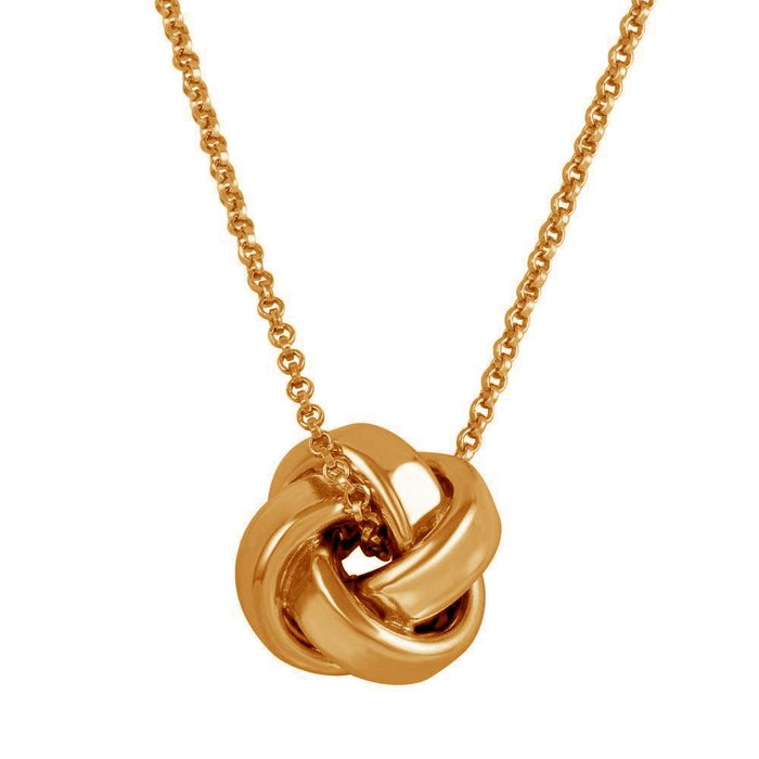 Gold Plated 925 Sterling Silver Love Knot Pendant Necklace - ARN00043