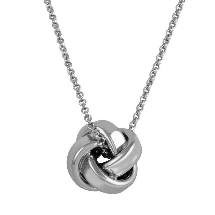 Gold Plated 925 Sterling Silver Love Knot Pendant Necklace - ARN00043