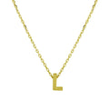Silver 925 Gold Plated Small Initial L Necklace - JCP00001GP-L | Silver Palace Inc.