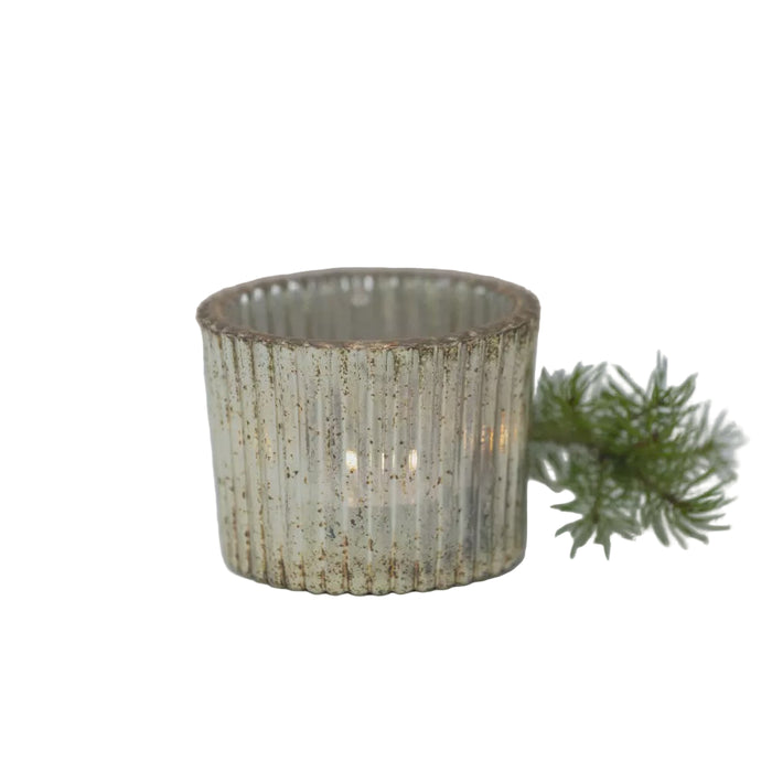 Grand Illusions - Ribbed Votive Antique Silver / Large