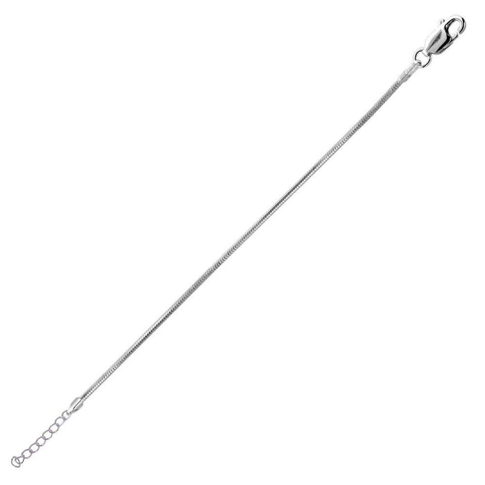 Silver 925 High Polished 8 Sided Snake 025 Anklets 1mm - CHA724 | Silver Palace Inc.
