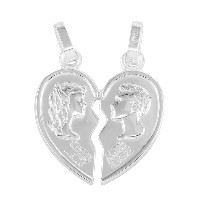 Silver 925 High Polished Broken Heart Pendant - CARP00040 | Silver Palace Inc.
