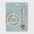JuJuBe Silicone Teether Ring with Detachable Clip Howdy Partner Blue