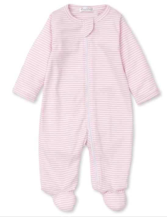 Kissy Kissy Kissy Kissy 6-9M Pink Stripes Zip Footie