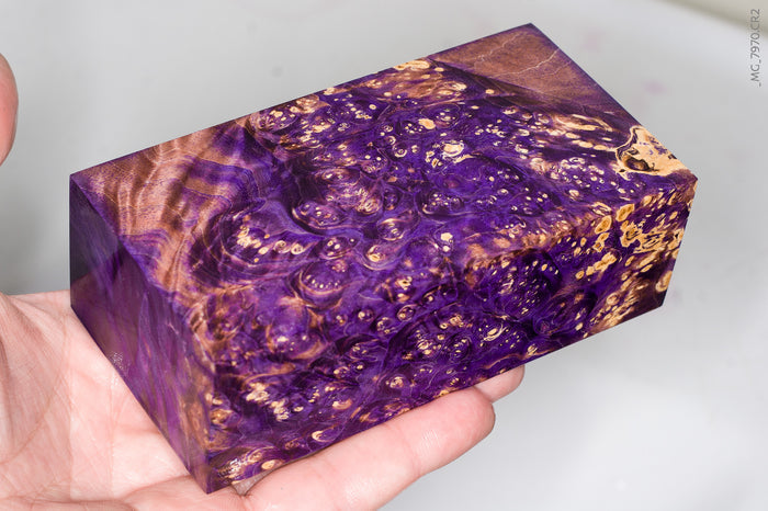 Large stabilized box elder burl wood block