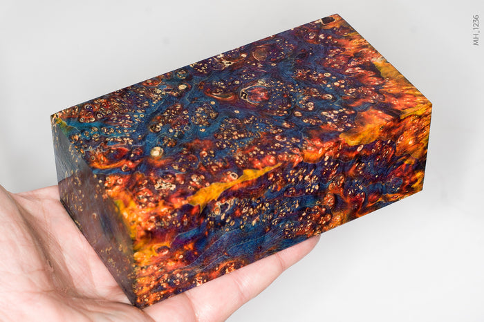 Large stabilized box elder burl wood block