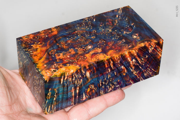Large stabilized box elder burl wood block