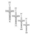 Silver 925 High Polished Border Matte Finish Cross Pendant - BSP00031 | Silver Palace Inc.