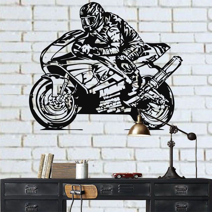 Motorcycle Race Metal Wall Art
