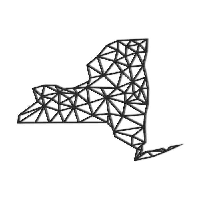New York Map Metal Wall Art
