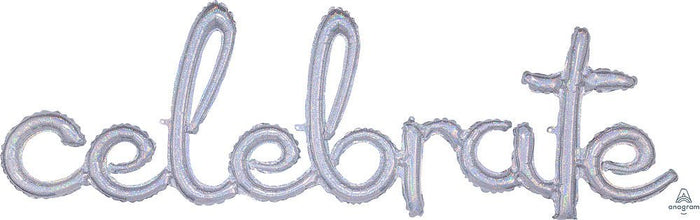Phrase Celebrate Silver Holo 59" - (Single Pack). 3917211 - FestiUSA