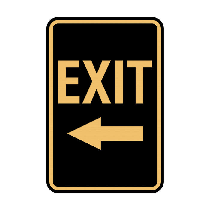 Portrait Round Exit Left Arrow Sign