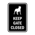 Portrait Round Keep Gate Closed Dog Sign