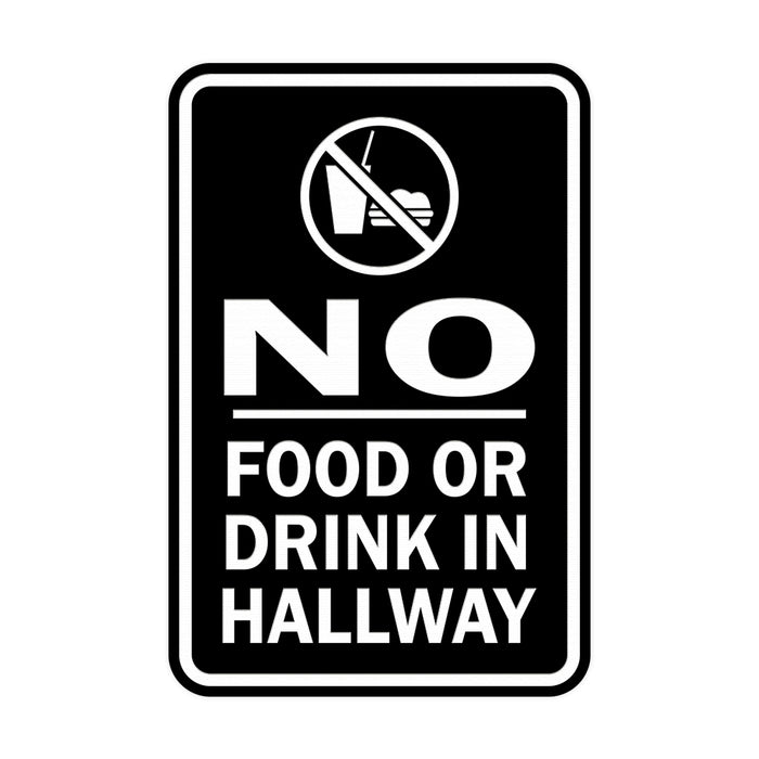 Portrait Round No Food Or Drink In Hallway Sign