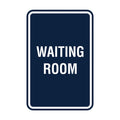 Navy Blue / White Portrait Round Waiting Room Sign