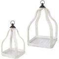 Raz 18.5" Distressed White Lantern Large