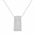 Rhodium Plated 925 Silver Clear Or Black Channel Rectangular CZ Pendant - ACP00002