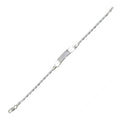 Silver 925 Rhodium Plated 2.5mm Vale Baby Bracelet ID Bracelet - DIB00042RH | Silver Palace Inc.