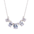 Silver 925 Rhodium Plated 5 CZ Stone Necklace - STP01648 | Silver Palace Inc.