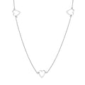 Silver 925 Rhodium Plated 5 Open Heart Necklace - DIN00018RH | Silver Palace Inc.