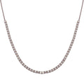 Silver 925 Rhodium Plated Adjustable Tennis CZ Necklace - BGP01258 | Silver Palace Inc.