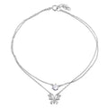 Silver 925 Rhodium Plated  Anklet with Butterfly and CZ - BGF00020 | Silver Palace Inc.