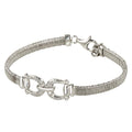 Silver 925 Rhodium Plated Buckle Bracelet with CZ - ARB00037RH | Silver Palace Inc.